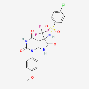 4-Chloro-N-[1-(4-methoxy-phenyl)-2,4,6-trioxo-5-trifluoromethyl-2,3,4,5,6,7-hexahydro-1H-pyrrolo[2,3-d] pyrimidin-5-yl]-benzenesulfonamide