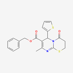 molecular formula C20H18N2O3S2 B15028821 benzyl 8-methyl-4-oxo-6-thien-2-yl-3,4-dihydro-2H,6H-pyrimido[2,1-b][1,3]thiazine-7-carboxylate 