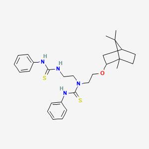 3-Phenyl-1-{2-[(phenylcarbamothioyl)amino]ethyl}-1-{2-[(1,7,7-trimethylbicyclo[2.2.1]hept-2-yl)oxy]ethyl}thiourea (non-preferred name)