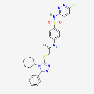 N-{4-[(6-chloropyridazin-3-yl)sulfamoyl]phenyl}-2-[(4-cyclohexyl-5-phenyl-4H-1,2,4-triazol-3-yl)sulfanyl]acetamide