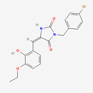 (5E)-3-[(4-bromophenyl)methyl]-5-[(3-ethoxy-2-hydroxyphenyl)methylidene]imidazolidine-2,4-dione