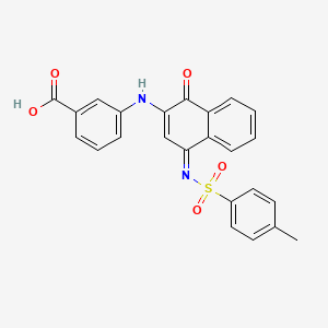 molecular formula C24H18N2O5S B15028843 3-{[(4Z)-4-{[(4-methylphenyl)sulfonyl]imino}-1-oxo-1,4-dihydronaphthalen-2-yl]amino}benzoic acid 