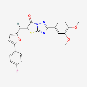 molecular formula C23H16FN3O4S B15028846 (5Z)-2-(3,4-dimethoxyphenyl)-5-{[5-(4-fluorophenyl)furan-2-yl]methylidene}[1,3]thiazolo[3,2-b][1,2,4]triazol-6(5H)-one 