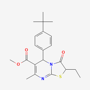 methyl 5-(4-tert-butylphenyl)-2-ethyl-7-methyl-3-oxo-2,3-dihydro-5H-[1,3]thiazolo[3,2-a]pyrimidine-6-carboxylate