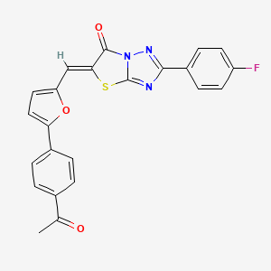 (5Z)-5-{[5-(4-acetylphenyl)furan-2-yl]methylidene}-2-(4-fluorophenyl)[1,3]thiazolo[3,2-b][1,2,4]triazol-6(5H)-one