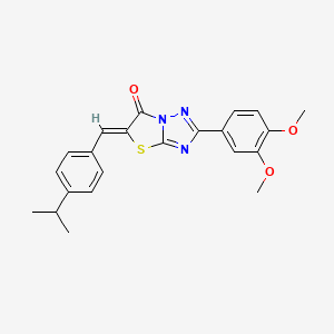 (5Z)-2-(3,4-dimethoxyphenyl)-5-(4-isopropylbenzylidene)[1,3]thiazolo[3,2-b][1,2,4]triazol-6(5H)-one