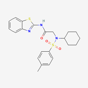 molecular formula C22H25N3O3S2 B15028894 N-(1,3-Benzothiazol-2-YL)-2-(N-cyclohexyl4-methylbenzenesulfonamido)acetamide 