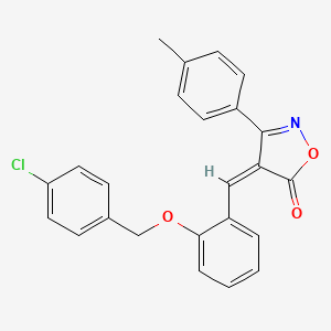 molecular formula C24H18ClNO3 B15028907 (4Z)-4-{2-[(4-chlorobenzyl)oxy]benzylidene}-3-(4-methylphenyl)-1,2-oxazol-5(4H)-one 