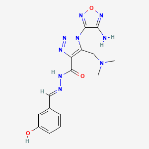 molecular formula C15H17N9O3 B15028910 1-(4-amino-1,2,5-oxadiazol-3-yl)-5-[(dimethylamino)methyl]-N'-[(E)-(3-hydroxyphenyl)methylidene]-1H-1,2,3-triazole-4-carbohydrazide 