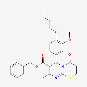 benzyl 6-(4-butoxy-3-methoxyphenyl)-8-methyl-4-oxo-3,4-dihydro-2H,6H-pyrimido[2,1-b][1,3]thiazine-7-carboxylate