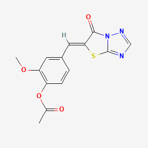 molecular formula C14H11N3O4S B15028951 2-methoxy-4-[(Z)-(6-oxo[1,3]thiazolo[3,2-b][1,2,4]triazol-5(6H)-ylidene)methyl]phenyl acetate 