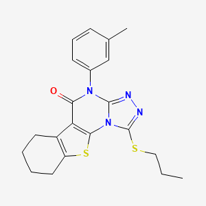 molecular formula C21H22N4OS2 B15028953 4-(3-methylphenyl)-1-(propylsulfanyl)-6,7,8,9-tetrahydro[1]benzothieno[3,2-e][1,2,4]triazolo[4,3-a]pyrimidin-5(4H)-one 