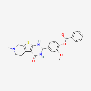 molecular formula C24H23N3O4S B15028961 [2-methoxy-4-(11-methyl-3-oxo-8-thia-4,6,11-triazatricyclo[7.4.0.02,7]trideca-1(9),2(7)-dien-5-yl)phenyl] benzoate 