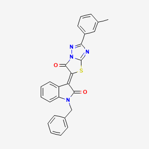 (3Z)-1-benzyl-3-[2-(3-methylphenyl)-6-oxo[1,3]thiazolo[3,2-b][1,2,4]triazol-5(6H)-ylidene]-1,3-dihydro-2H-indol-2-one