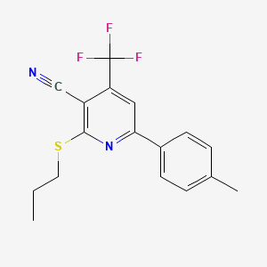 molecular formula C17H15F3N2S B15028974 6-(4-Methylphenyl)-2-(propylsulfanyl)-4-(trifluoromethyl)pyridine-3-carbonitrile 