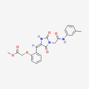 molecular formula C22H21N3O6 B15028982 methyl {2-[(E)-(1-{2-[(3-methylphenyl)amino]-2-oxoethyl}-2,5-dioxoimidazolidin-4-ylidene)methyl]phenoxy}acetate 