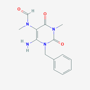 molecular formula C14H16N4O3 B015029 N-(6-amino-1-benzyl-3-methyl-2,4-dioxopyrimidin-5-yl)-N-methylformamide CAS No. 72816-91-2