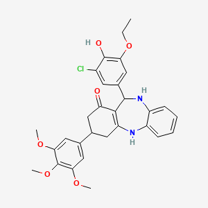 11-(3-chloro-5-ethoxy-4-hydroxyphenyl)-3-(3,4,5-trimethoxyphenyl)-2,3,4,5,10,11-hexahydro-1H-dibenzo[b,e][1,4]diazepin-1-one