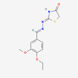 2-[(2E)-2-(4-ethoxy-3-methoxybenzylidene)hydrazinyl]-1,3-thiazol-4(5H)-one