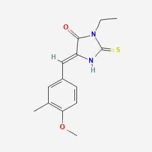 (5Z)-3-ethyl-5-[(4-methoxy-3-methylphenyl)methylidene]-2-sulfanylideneimidazolidin-4-one