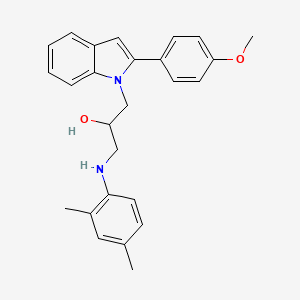 molecular formula C26H28N2O2 B15029040 1-[(2,4-dimethylphenyl)amino]-3-[2-(4-methoxyphenyl)-1H-indol-1-yl]propan-2-ol 