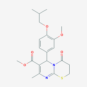 molecular formula C21H26N2O5S B15029048 methyl 6-(4-isobutoxy-3-methoxyphenyl)-8-methyl-4-oxo-3,4-dihydro-2H,6H-pyrimido[2,1-b][1,3]thiazine-7-carboxylate 