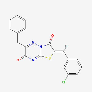 (2Z)-6-benzyl-2-(3-chlorobenzylidene)-7H-[1,3]thiazolo[3,2-b][1,2,4]triazine-3,7(2H)-dione