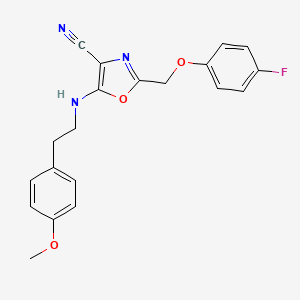 2-[(4-Fluorophenoxy)methyl]-5-{[2-(4-methoxyphenyl)ethyl]amino}-1,3-oxazole-4-carbonitrile