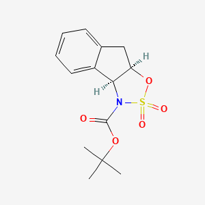 molecular formula C14H17NO5S B1502907 tert-Butyl (3aS,8aR)-8,8a-dihydroindeno[1,2-d][1,2,3]oxathiazole-3(3aH)-carboxylate 2,2-dioxide 