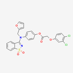 4-[(1,1-Dioxido-1,2-benzothiazol-3-yl)(furan-2-ylmethyl)amino]phenyl (3,4-dichlorophenoxy)acetate