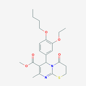 methyl 6-(4-butoxy-3-ethoxyphenyl)-8-methyl-4-oxo-3,4-dihydro-2H,6H-pyrimido[2,1-b][1,3]thiazine-7-carboxylate