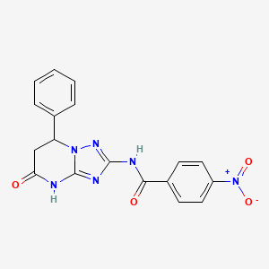 molecular formula C18H14N6O4 B15029138 4-nitro-N-(5-oxo-7-phenyl-4,5,6,7-tetrahydro[1,2,4]triazolo[1,5-a]pyrimidin-2-yl)benzamide 