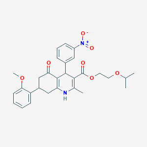 2-(Propan-2-yloxy)ethyl 7-(2-methoxyphenyl)-2-methyl-4-(3-nitrophenyl)-5-oxo-1,4,5,6,7,8-hexahydroquinoline-3-carboxylate