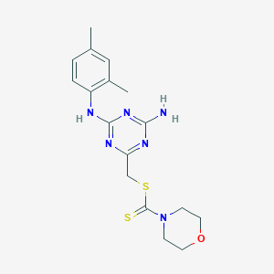 {4-Amino-6-[(2,4-dimethylphenyl)amino]-1,3,5-triazin-2-yl}methyl morpholine-4-carbodithioate