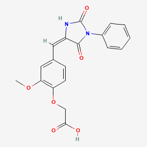 {4-[(E)-(2,5-dioxo-1-phenylimidazolidin-4-ylidene)methyl]-2-methoxyphenoxy}acetic acid