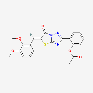 2-[(5Z)-5-(2,3-dimethoxybenzylidene)-6-oxo-5,6-dihydro[1,3]thiazolo[3,2-b][1,2,4]triazol-2-yl]phenyl acetate