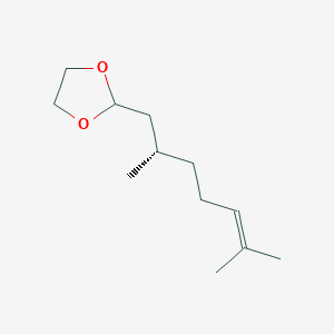 molecular formula C12H22O2 B150292 2-[(2S)-2,6-dimethylhept-5-enyl]-1,3-dioxolane CAS No. 134876-96-3