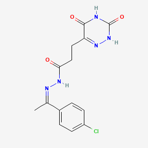 molecular formula C14H14ClN5O3 B15029203 N'-[(1Z)-1-(4-chlorophenyl)ethylidene]-3-(3,5-dioxo-2,3,4,5-tetrahydro-1,2,4-triazin-6-yl)propanehydrazide 