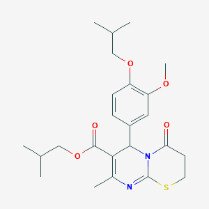 molecular formula C24H32N2O5S B15029219 isobutyl 6-(4-isobutoxy-3-methoxyphenyl)-8-methyl-4-oxo-3,4-dihydro-2H,6H-pyrimido[2,1-b][1,3]thiazine-7-carboxylate 