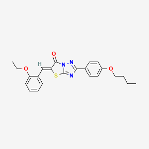 molecular formula C23H23N3O3S B15029222 (5Z)-2-(4-butoxyphenyl)-5-(2-ethoxybenzylidene)[1,3]thiazolo[3,2-b][1,2,4]triazol-6(5H)-one 