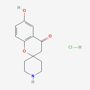 molecular formula C13H16ClNO3 B1502924 6-Hydroxyspiro[chroman-2,4'-piperidin]-4-one hydrochloride CAS No. 1189985-17-8