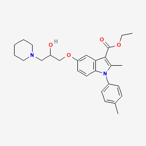 molecular formula C27H34N2O4 B15029241 ethyl 5-[2-hydroxy-3-(piperidin-1-yl)propoxy]-2-methyl-1-(4-methylphenyl)-1H-indole-3-carboxylate 