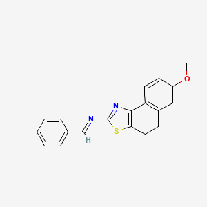 molecular formula C20H18N2OS B15029259 7-methoxy-N-[(E)-(4-methylphenyl)methylidene]-4,5-dihydronaphtho[1,2-d][1,3]thiazol-2-amine 