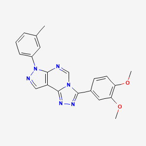 5-(3,4-Dimethoxyphenyl)-10-(3-methylphenyl)-3,4,6,8,10,11-hexazatricyclo[7.3.0.02,6]dodeca-1(9),2,4,7,11-pentaene