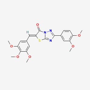 molecular formula C22H21N3O6S B15029281 (5Z)-2-(3,4-dimethoxyphenyl)-5-(3,4,5-trimethoxybenzylidene)[1,3]thiazolo[3,2-b][1,2,4]triazol-6(5H)-one 