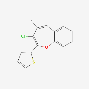 molecular formula C15H11ClOS B15029286 3-Chloro-4-methyl-2-(thiophen-2-yl)-1-benzoxepine 