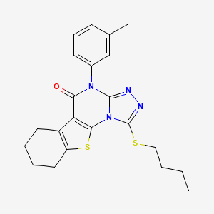 molecular formula C22H24N4OS2 B15029293 1-(butylsulfanyl)-4-(3-methylphenyl)-6,7,8,9-tetrahydro[1]benzothieno[3,2-e][1,2,4]triazolo[4,3-a]pyrimidin-5(4H)-one 