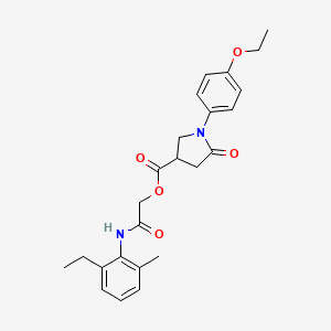 molecular formula C24H28N2O5 B15029314 2-[(2-Ethyl-6-methylphenyl)amino]-2-oxoethyl 1-(4-ethoxyphenyl)-5-oxopyrrolidine-3-carboxylate 