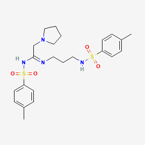 (1E)-N'-[(4-methylphenyl)sulfonyl]-N-(3-{[(4-methylphenyl)sulfonyl]amino}propyl)-2-(pyrrolidin-1-yl)ethanimidamide