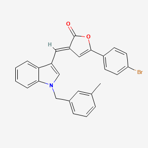 molecular formula C27H20BrNO2 B15029360 (3E)-5-(4-bromophenyl)-3-{[1-(3-methylbenzyl)-1H-indol-3-yl]methylidene}furan-2(3H)-one 